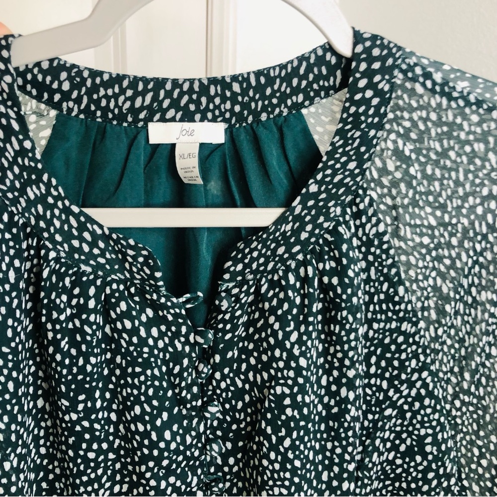 NWT New Joie Dress Balloon Sleeves, Arctic Animal spot, Green, MSRP $378.00 - Picture 7 of 10